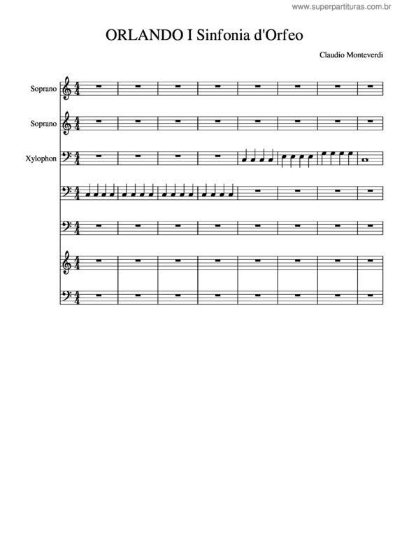 Partitura da música Orlando I Sinfonia D`Orfeo