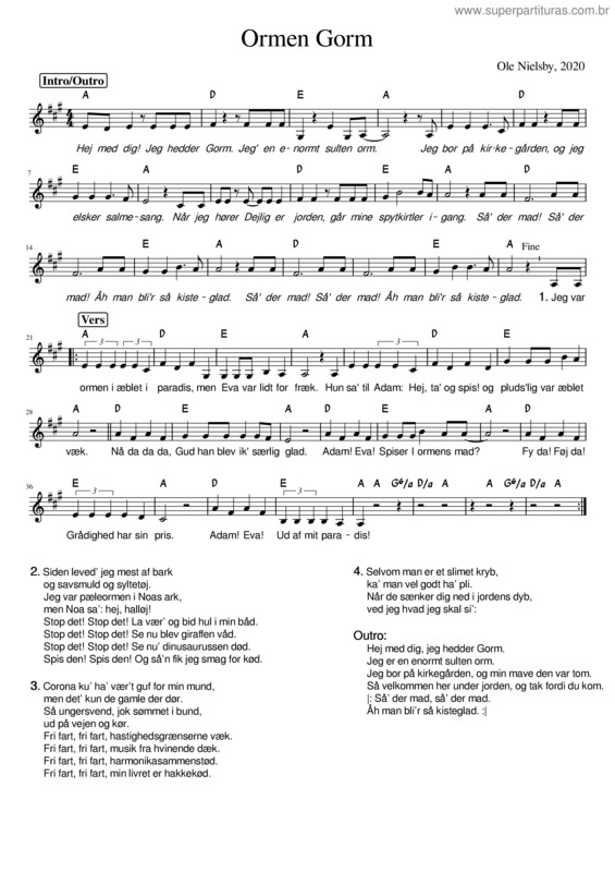 Partitura da música Ormen Gorm