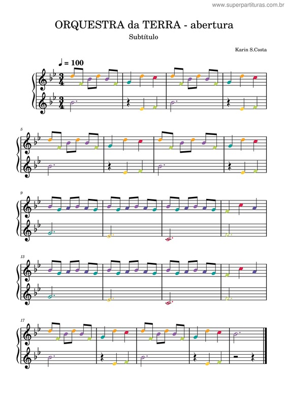 Partitura da música Orquestra Da Terra – Abertura