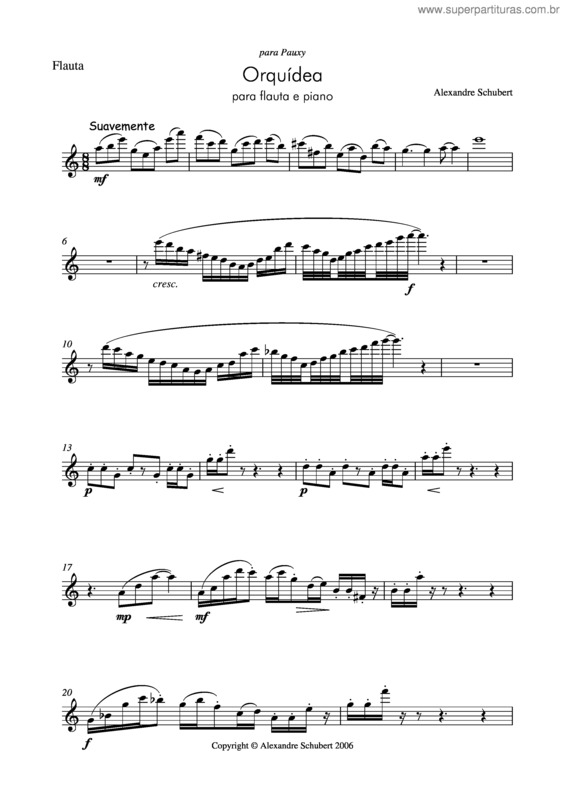 Partitura da música Orquídea