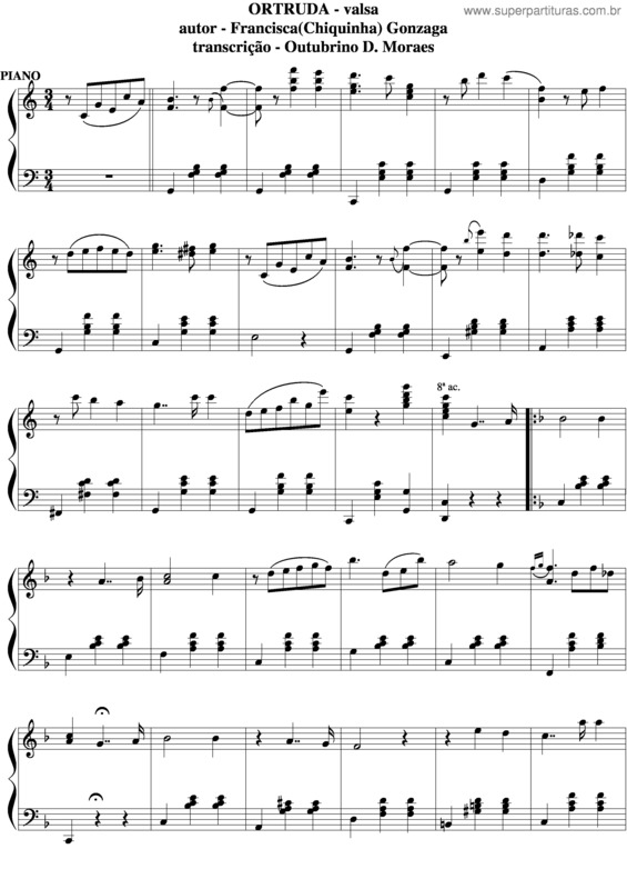 Partitura da música Ortruda