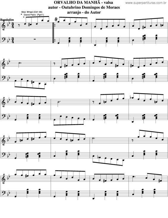 Partitura da música Orvalho Da Manhã v.4