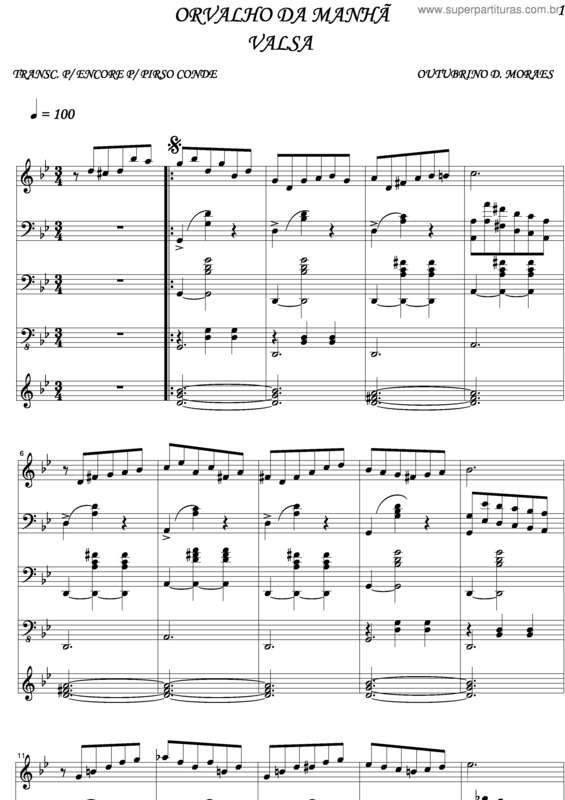 Partitura da música Orvalho Da Manhã