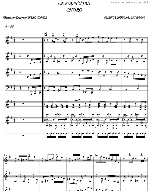 Partitura da música Os 8 Batutas v.2