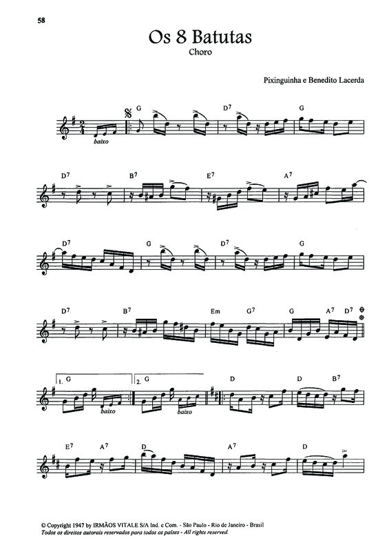 Partitura da música Os 8 Batutas v.3