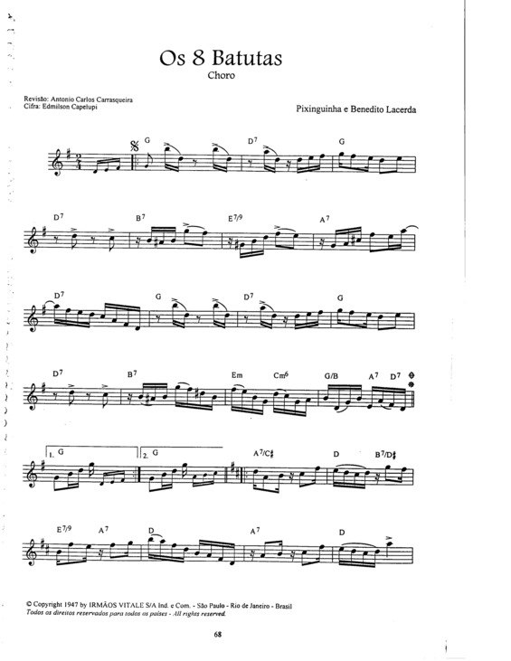 Partitura da música Os 8 Batutas v.4