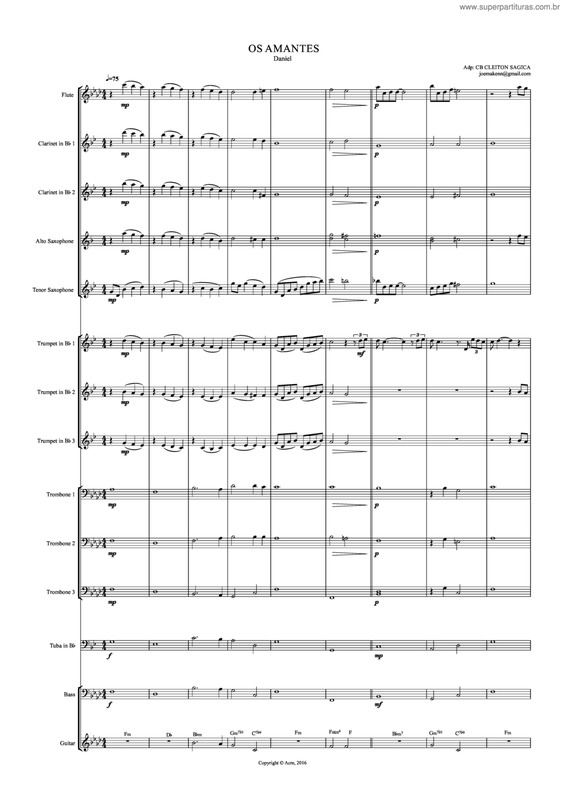 Partitura da música Os Amantes v.3