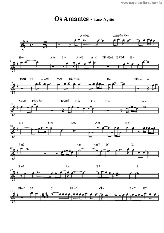 Partitura da música Os Amantes v.6