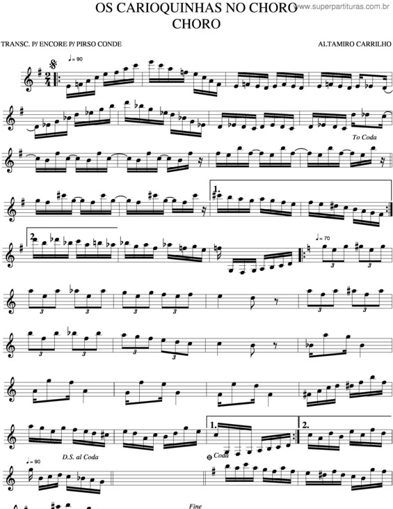 Partitura da música Os Carioquinhas No Choro 