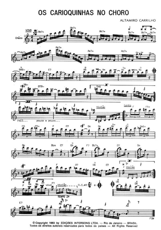 Partitura da música Os Carioquinhas No Choro v.3