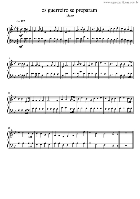 Partitura da música Os Guerreiro Se Preparam
