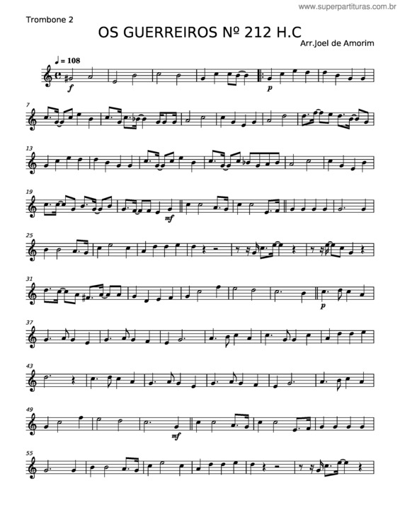 Partitura da música Os Guerreiros Nº 212 – Misc Praise Songs
