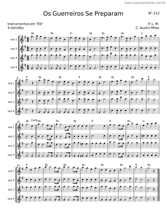 Partitura da música Os Guerreiros Se Preparam – Misc Praise Songs v.3