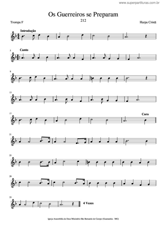 Partitura da música Os Guerreiros Se Preparam v.4