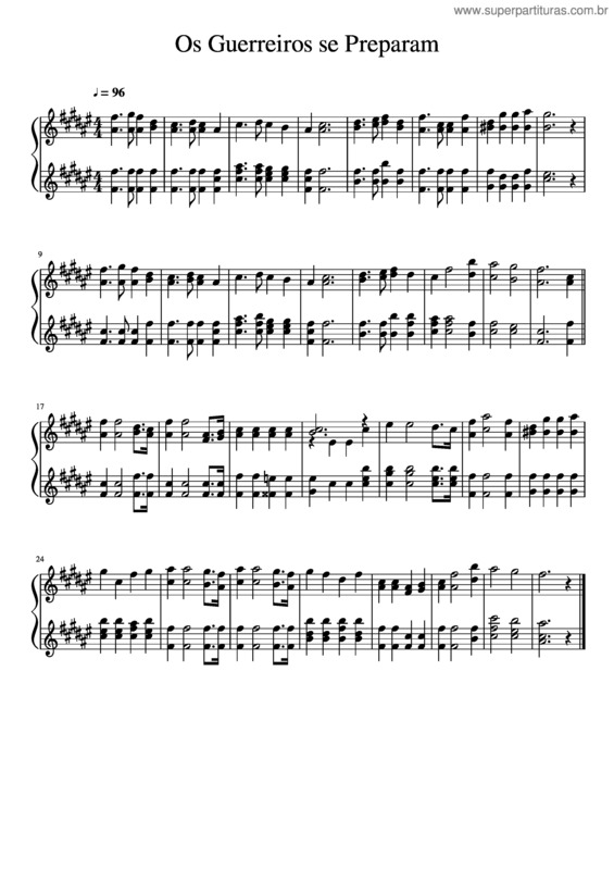 Partitura da música Os Guerreiros Se Preparam v.6