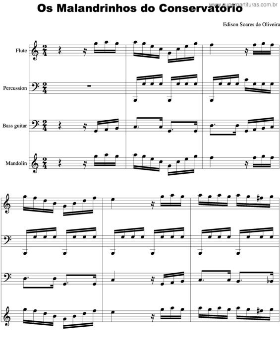 Partitura da música Os Malandrinhos Do Conservatório v.2