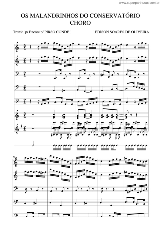 Partitura da música Os Malandrinhos Do Conservatorio