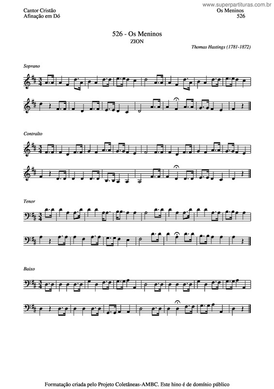 Partitura da música Os Meninos v.2