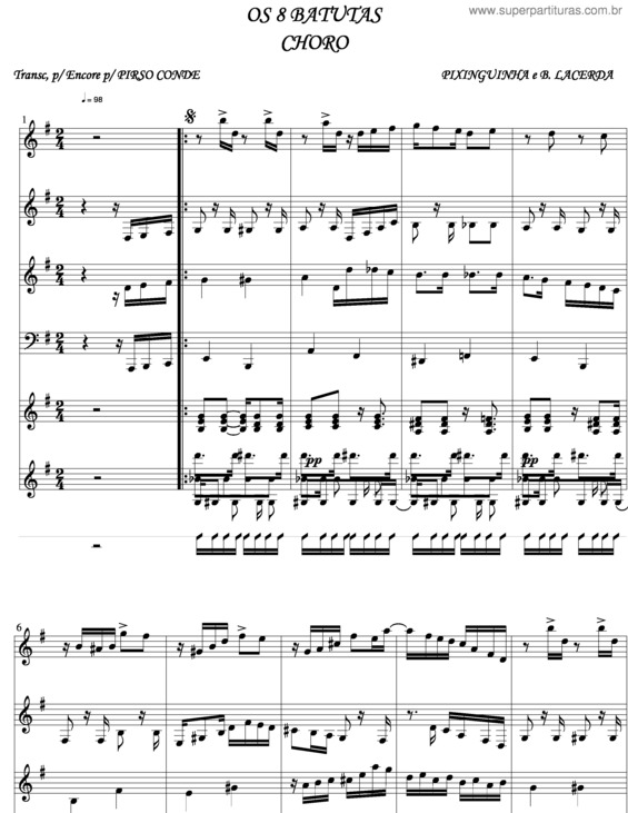 Partitura da música Os Oito Batutas v.2