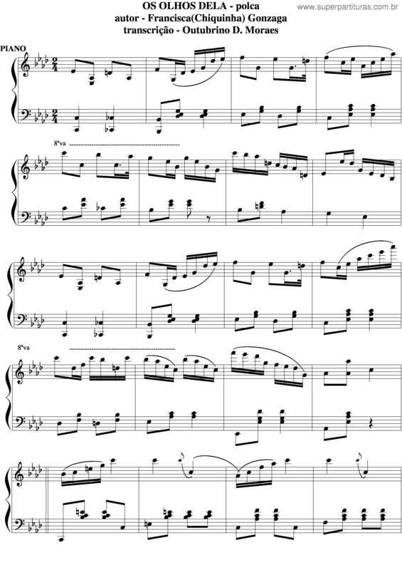 Partitura da música Os Olhos Dela