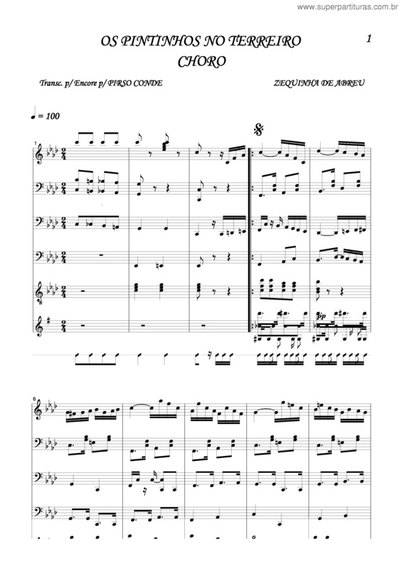 Partitura da música Os Pintinhos No Terreiro v.6