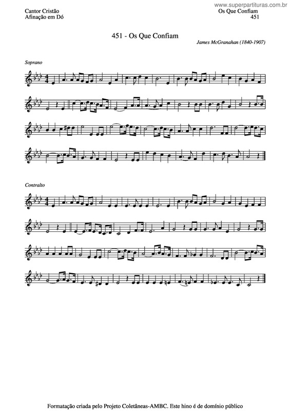 Partitura da música Os Que Confiam v.2