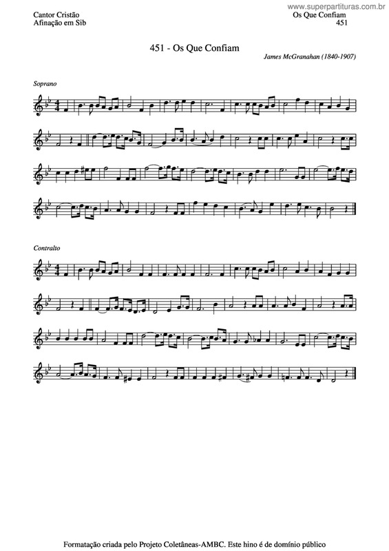 Partitura da música Os Que Confiam v.3