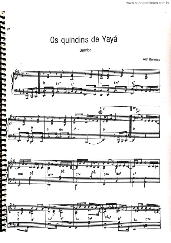 Partitura da música Os Quindins De Yayá v.2