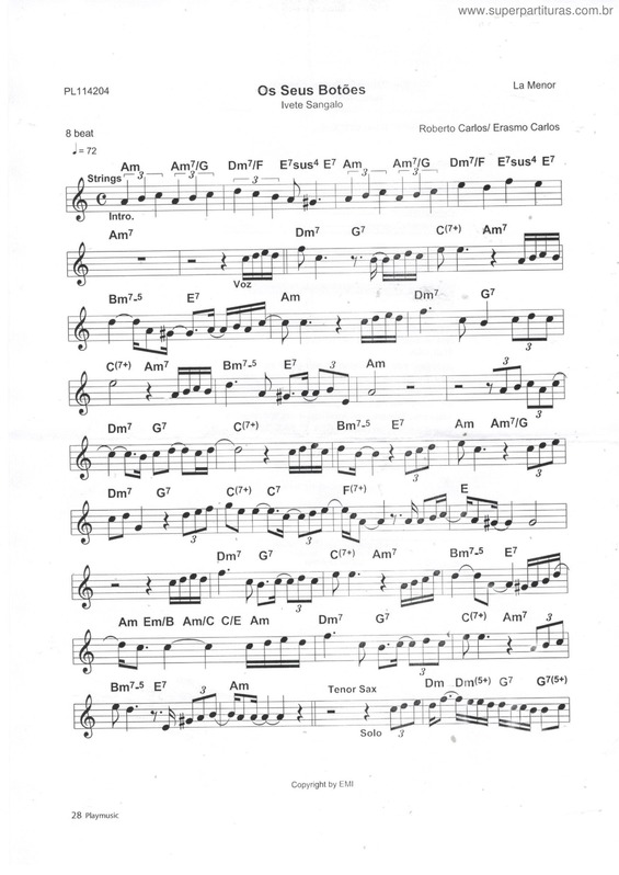 Partitura da música Os Seus Botões Pág.1