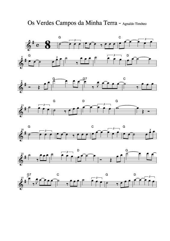 Partitura da música Os Verdes Campos da Minha Terra v.3