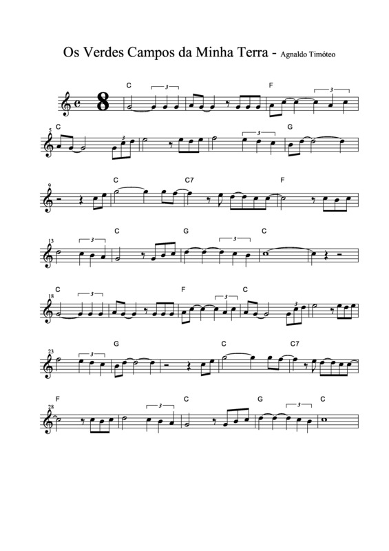 Partitura da música Os Verdes Campos da Minha Terra v.4