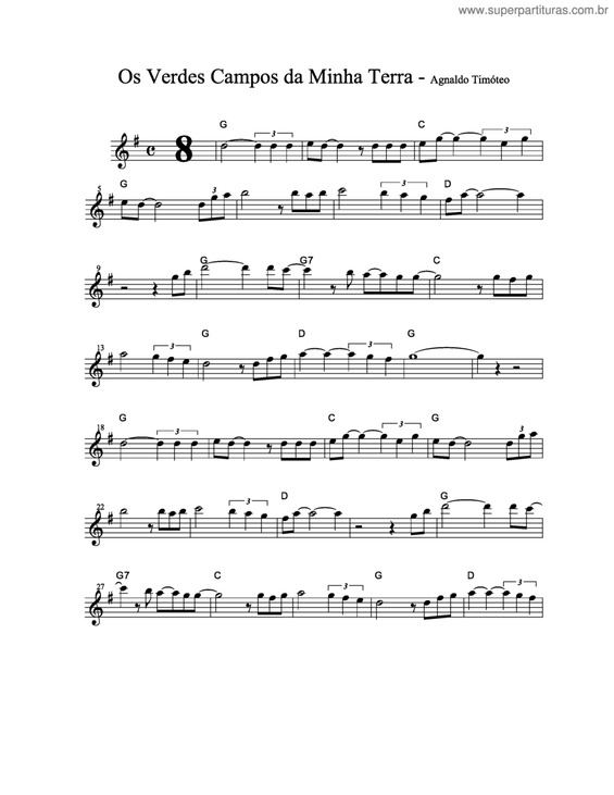 Partitura da música Os Verdes Campos Da Minha Terra