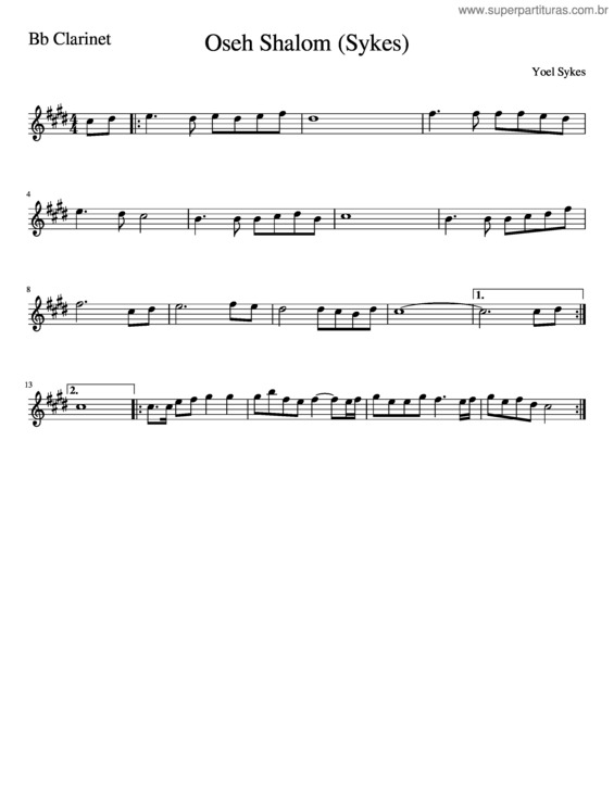 Partitura da música Oseh Shalom v.3