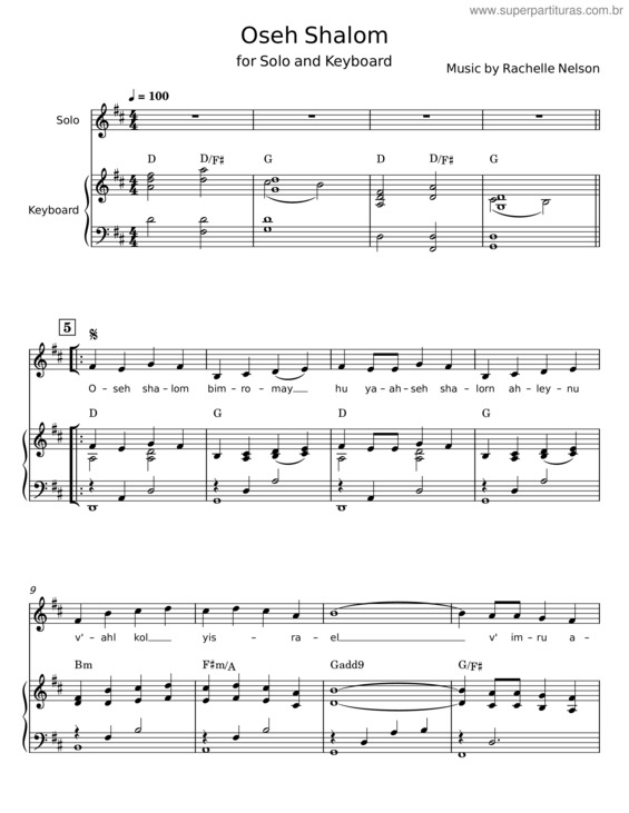 Partitura da música Oseh Shalom v.4