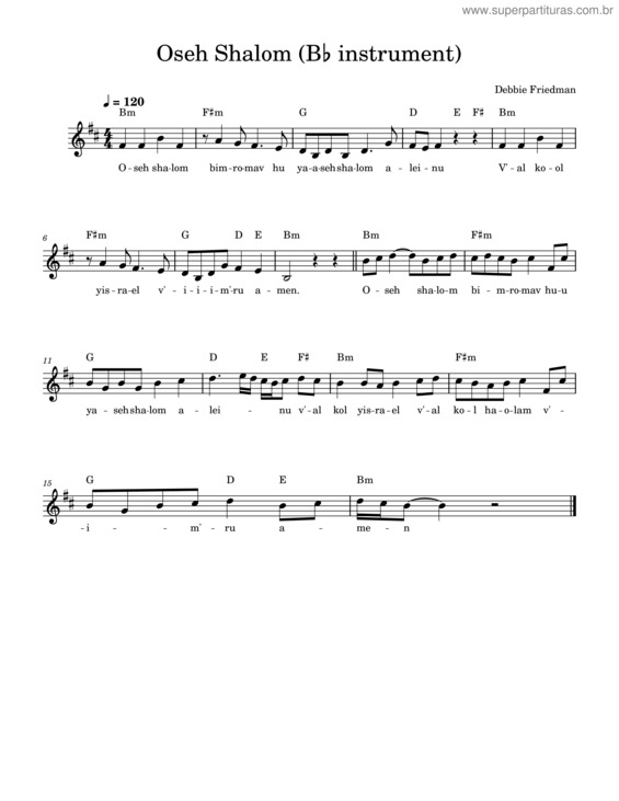 Partitura da música Oseh Shalom v.8