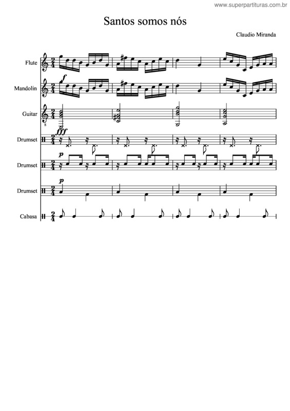 Partitura da música Ossantos Somos Nós