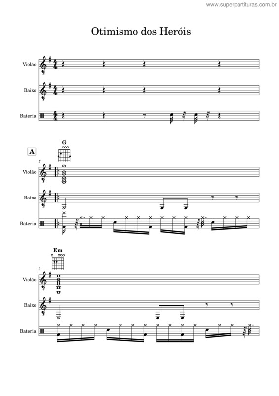 Partitura da música Otimismo Dos Heróis