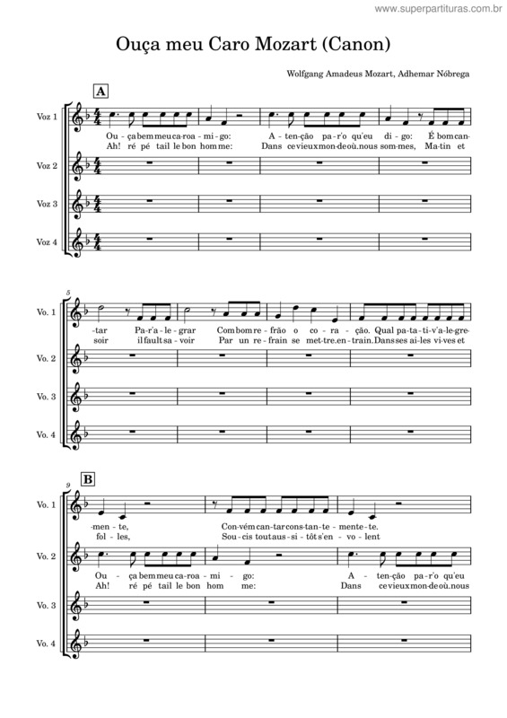 Partitura da música Ouça Bem Meu Caro Amigo