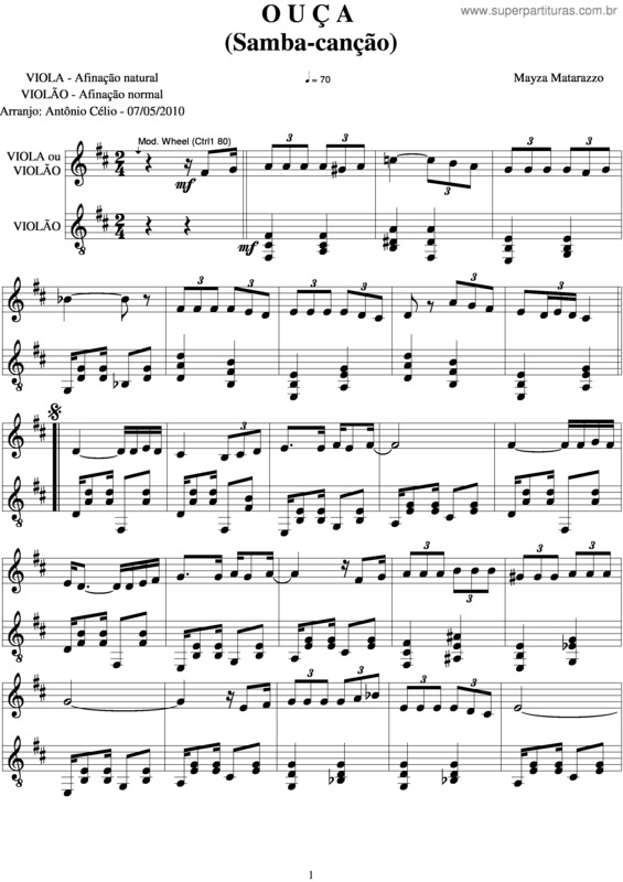 Partitura da música Ouça v.6