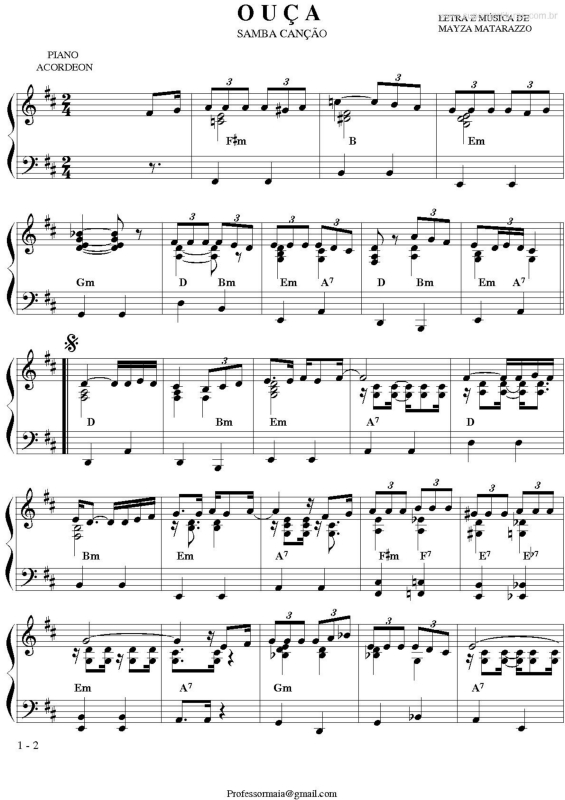 Partitura da música Ouça