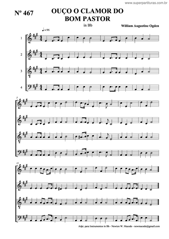 Partitura da música Ouço O Clamor Do Bom Pastor v.2