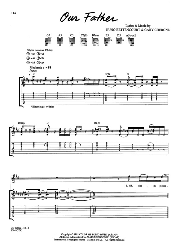 Partitura da música Our Father v.3