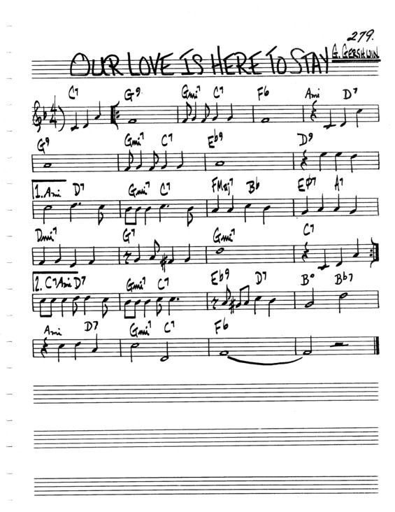 Partitura da música Our Love Is Here To Stay v.2