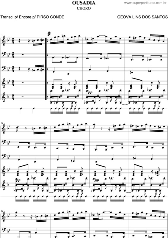 Partitura da música Ousadia v.3