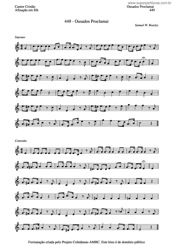 Partitura da música Ousados Proclamai v.3