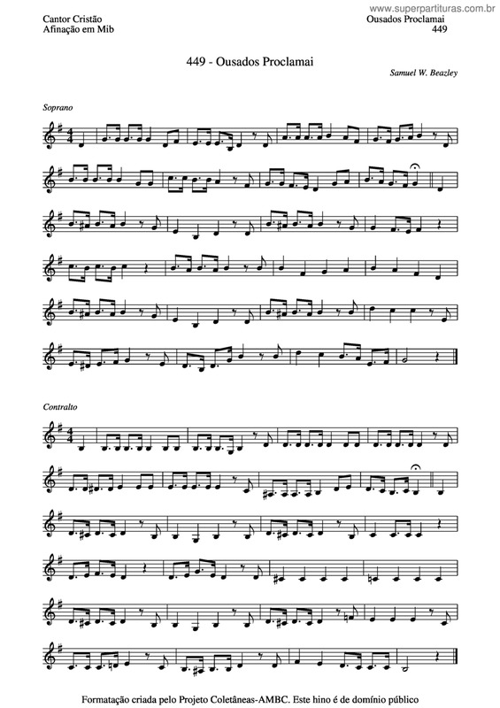 Partitura da música Ousados Proclamai v.4