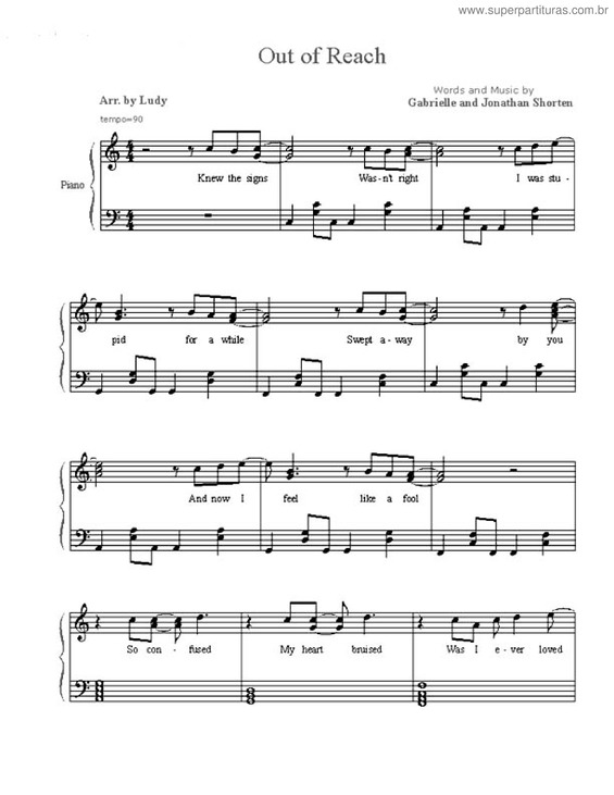 Partitura da música Out Of Reach v.2