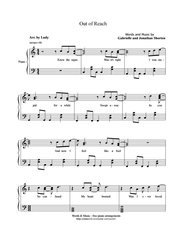 Partitura da música Out Of Reach v.3