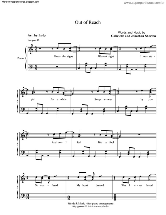 Partitura da música Out Of Reach v.4