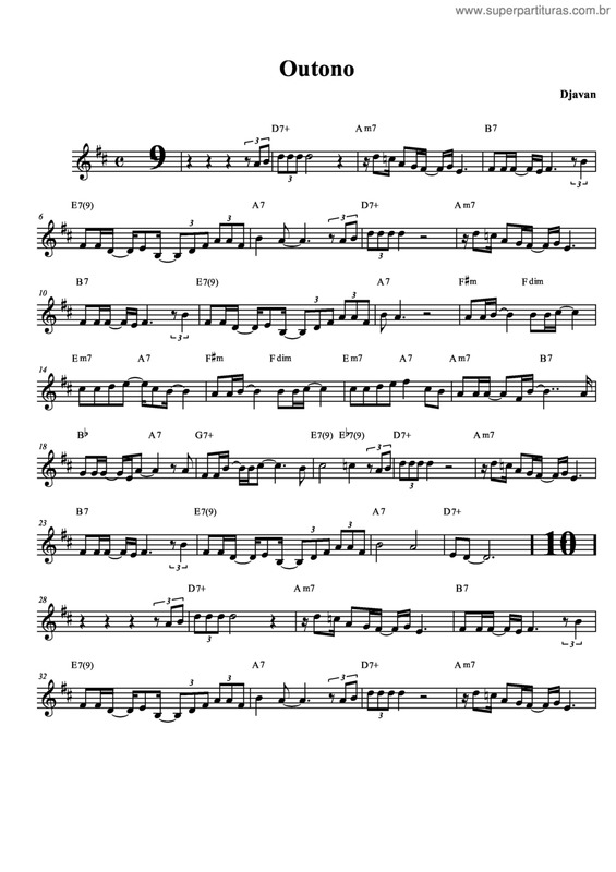 Partitura da música Outono v.13